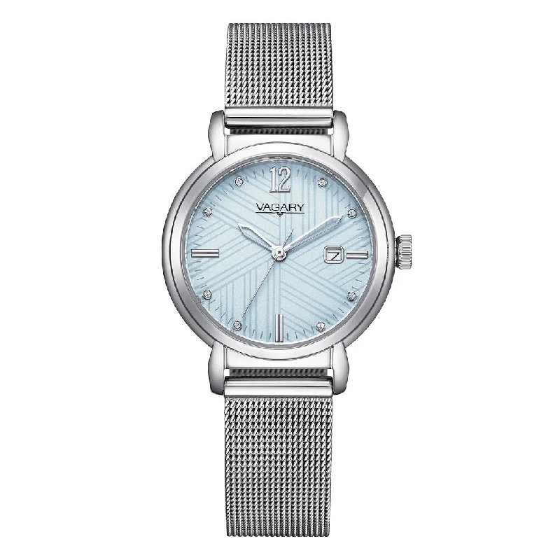 Women's Mechanical Watch Night Out Edition-Orologio Vagary Flair da donna azzurro in acciaio IU3-410-71