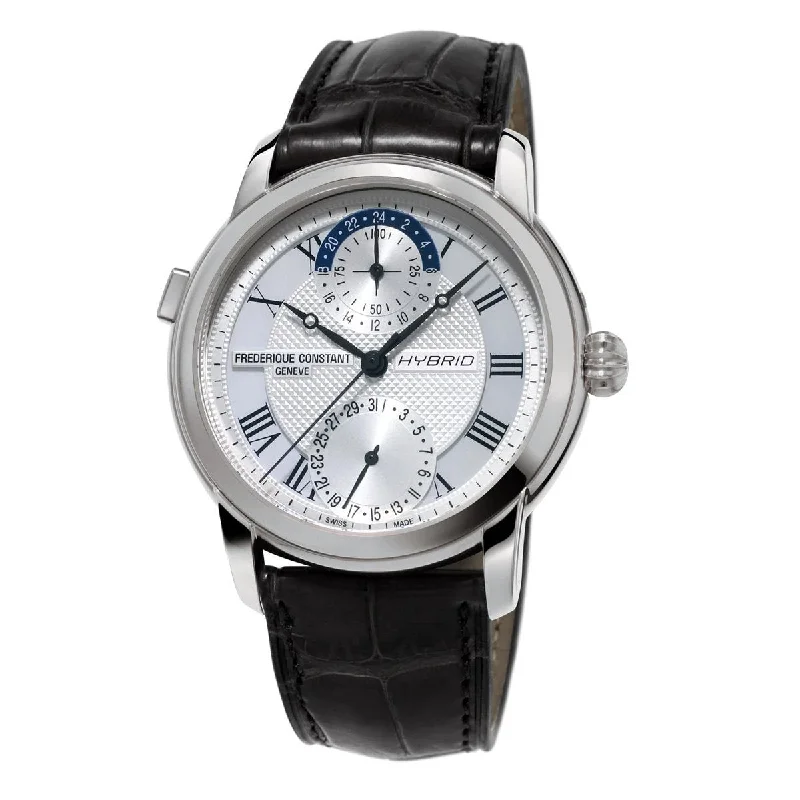 Men's Romantic Dinner Design Men's Watches-Frederique Constant Watch Men's Classic Hybrid Silver FC-750MC4H6 Men's Romantic Dinner Design Men's Watches-Frederique Constant Watch Men's Classic Hybrid Silver FC-750MC4H6