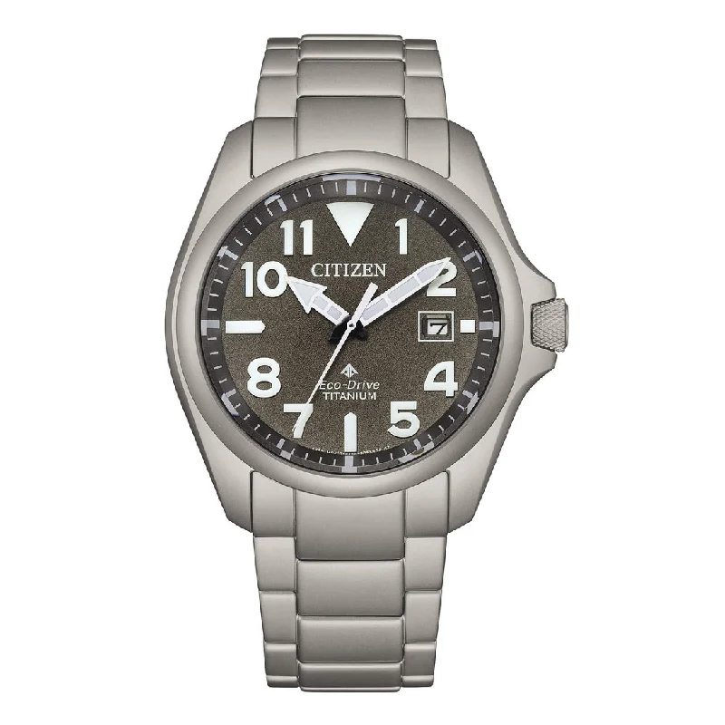 Men's Unique Shape Sports Watches-Orologio Citizen Promaster Land BN0241-59H Super Titanium nero
