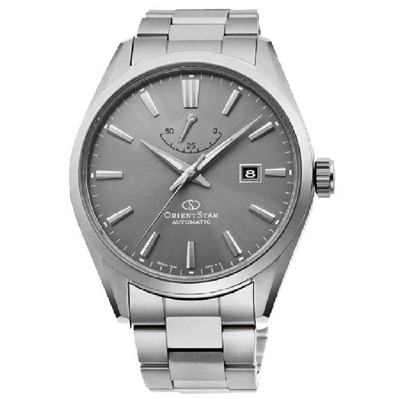 Men's Engagement Style Men's Watches-Orient Star Basic Date Classic Men's Silver Watch RE-AU0404N00B