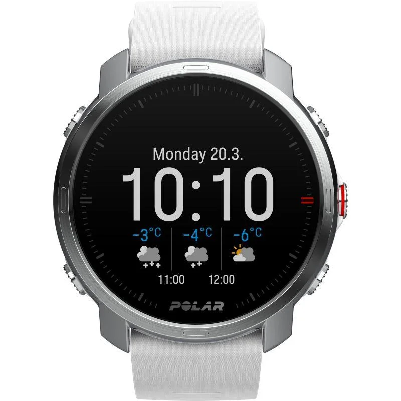 Unisex Engraved Style Watches-Polar 90081735 Grit X White Sport Smartwatch