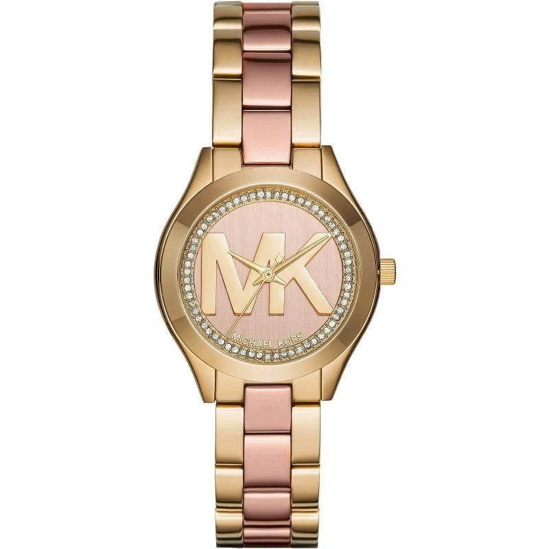 Men's Valentine's Day Slim Watches-Michael Kors MK3650 Ladies Mini Parker Rose Gold Watch