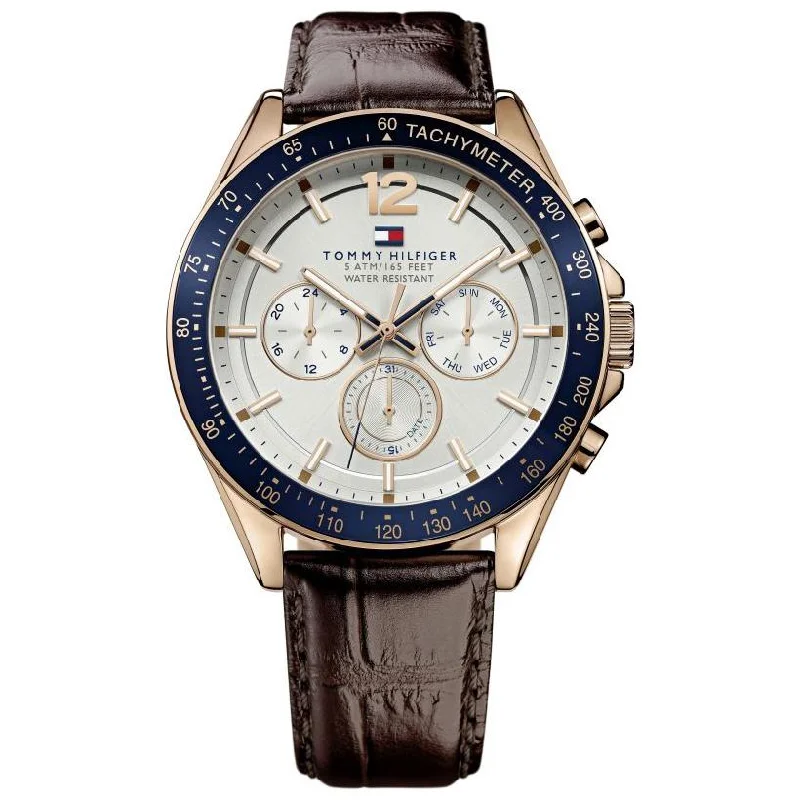 Men's Fashionable Dress Watches-Tommy Hilfiger 1791118 Men's Luke Brown Chronograph Watch