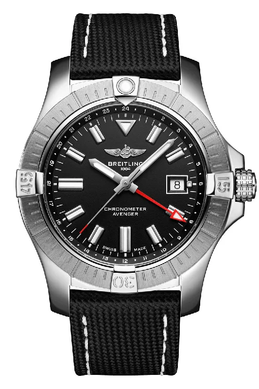 Men's Large Size Design Dress Watches-Breitling Avenger Automatic GMT 43 A32397101B1X1
