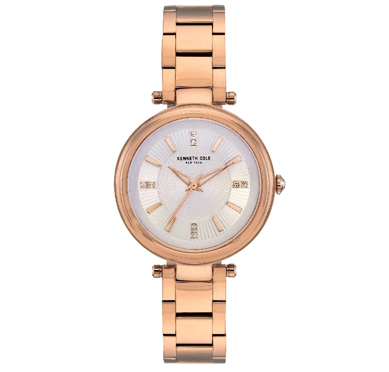 Men's Engraved Style Slim Watches-Kenneth Cole Ladies Rose Gold Watch KC50961001