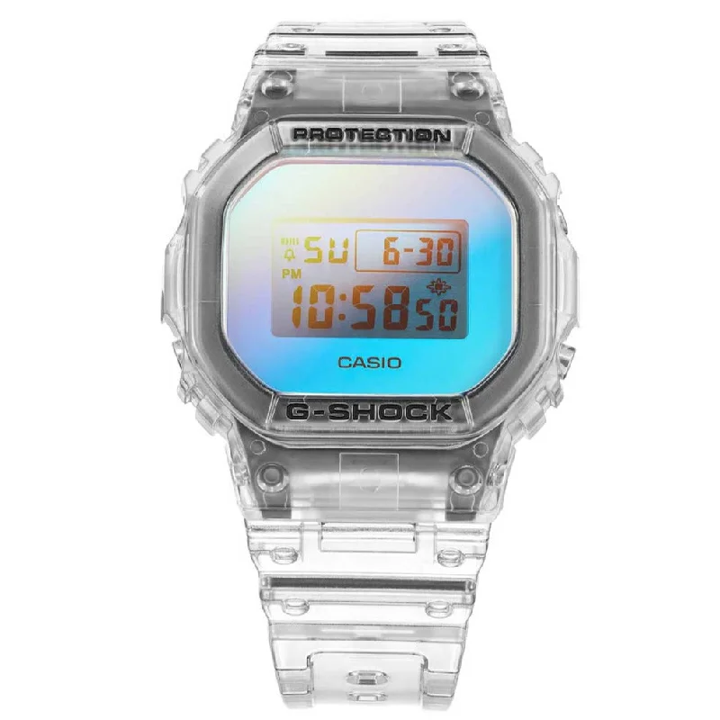 Unisex Fitness Tracking Watches-Casio G-Shock Men's Transparent Watch DW-5600SRS-7ER
