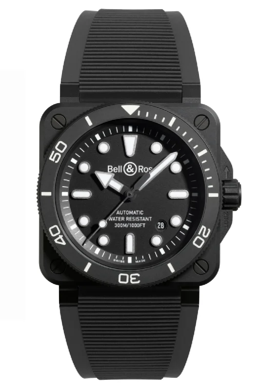 Men's Summer Dress Watches-Bell & Ross BR03 Diver 42mm Ceramic BR03A-D-BL-CE/SRB