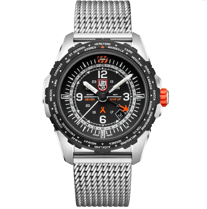Waterproof Men's GMT Watches for Divers -Luminox Bear Grylls Survival GMT Men's Silver Watch XB.3762 Waterproof Men's GMT Watches for Divers -Luminox Bear Grylls Survival GMT Men's Silver Watch XB.3762