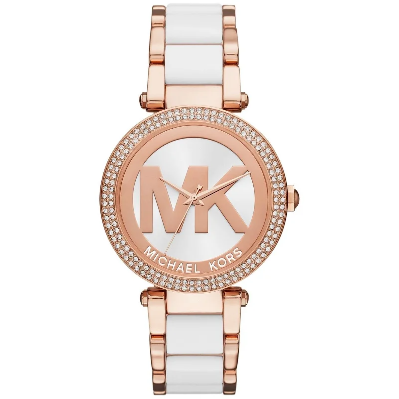 Men's Designer Dress Watches-Michael Kors MK6365 Ladies Parker Rose Gold Watch