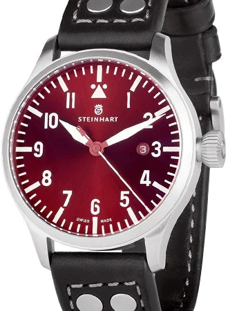 Men's Field Watches Indices Replacement-Nav B-Uhr 44 Date Red