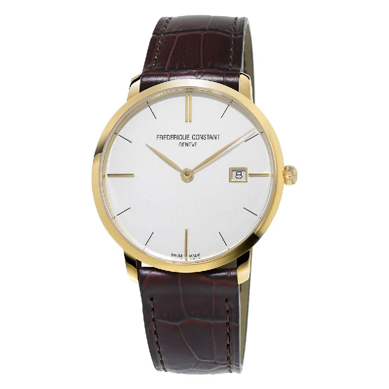 Men's Mechanical Swiss Watches-Frederique Constant Slimline Watch Yellow Gold FC-220V5S5 Men's Mechanical Swiss Watches-Frederique Constant Slimline Watch Yellow Gold FC-220V5S5