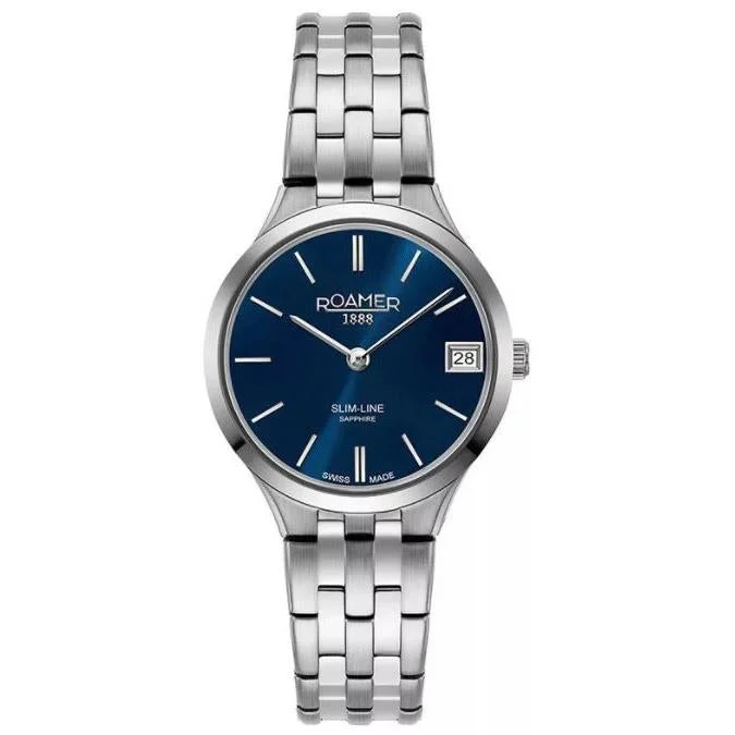 Men's Elegant Design Men's Watches-Roamer Ladies Blue Slim-Line Classic Watch 512857 41 45 20 Men's Elegant Design Men's Watches-Roamer Ladies Blue Slim-Line Classic Watch 512857 41 45 20