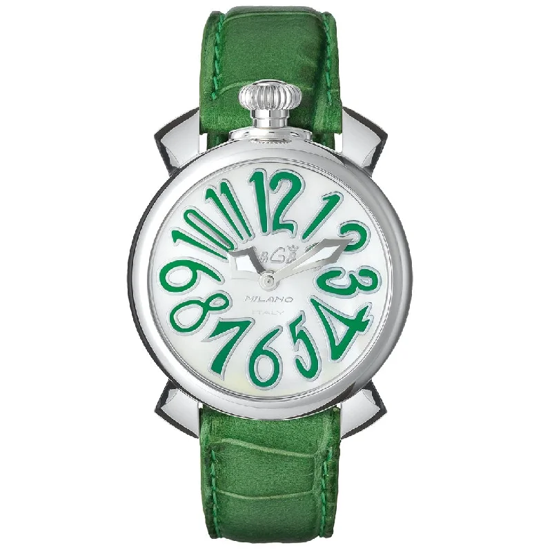 Men's Push-Pull Crown Field Watches-Gaga Milano Ladies Green Manuale Watch 5020.12