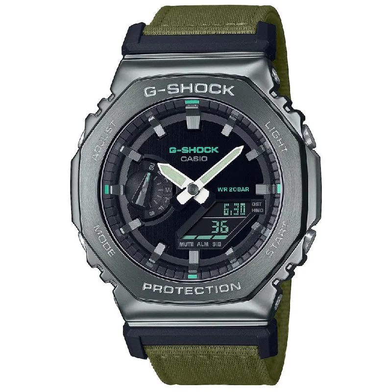 Unisex Engagement Style Watches-Casio G-Shock Men's Green Watch GM-2100CB-3AER