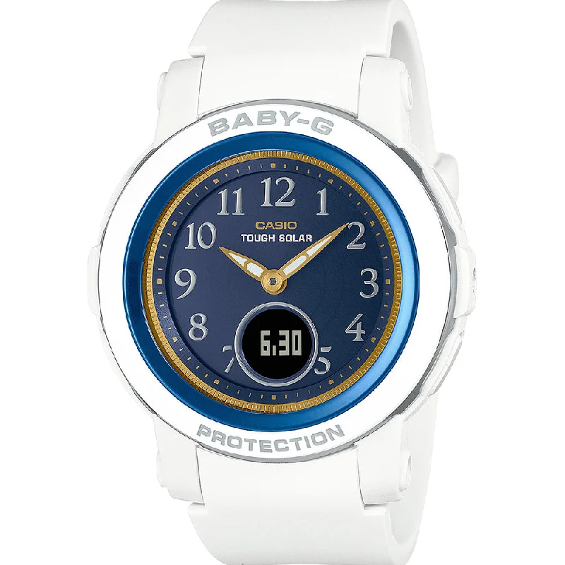 Mens Bluetooth Connectivity Smart Watches-Baby-G BGAS290SS-2A 50th Anniversary Sky & Sea Limited Edition