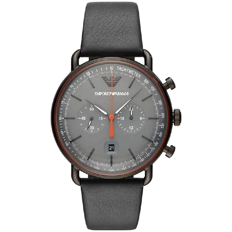 Men's Anniversary Dress Watches-Emporio Armani AR11168 Men's Aviator Black Watch