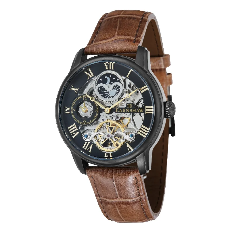 Men's Romantic Dinner Dress Watches-Thomas Earnshaw Brown Longitude Automatic Watch ES-8006-10