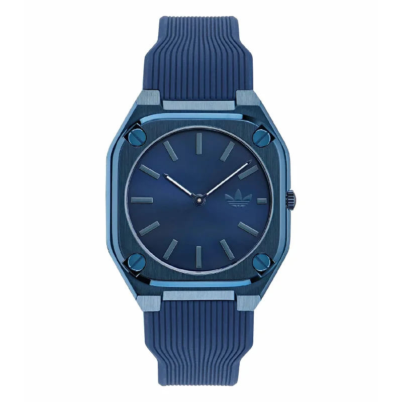 Unisex Digital Style Watches-Adidas Originals City Tech Thin Unisex Blue Watch AOFH24001