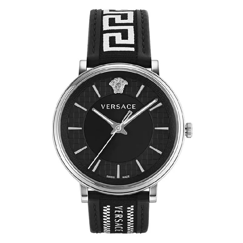 Men's Swiss Monogrammed Edition-Versace Men's Watch V-Circle 42mm Black VE5A01321