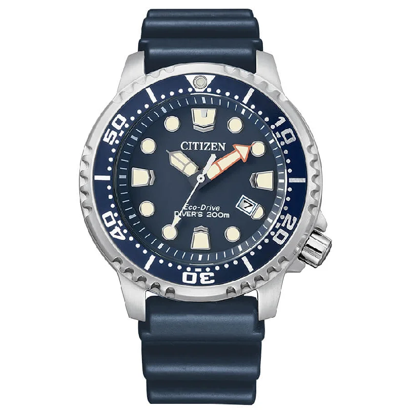 Men's Vintage Style Sports Watches-Orologio Citizen BN0151-17L Promaster gomma blu