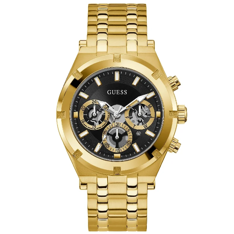 Men's Mechanical Movement Design Dress Watches-Guess GW0260G2 Men's Continental Gold Watch