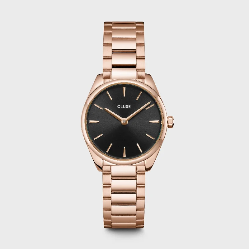 Women's Romantic Dinner Design Mechanical Watches-Féroce Mini Watch Steel, Black, Rose Gold Colour