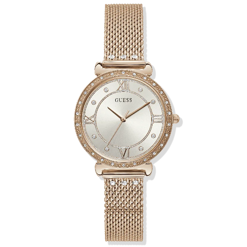 Men's Stylish Style Dress Watches-Guess W1289L3 Ladies Rose Gold Jewel Watch