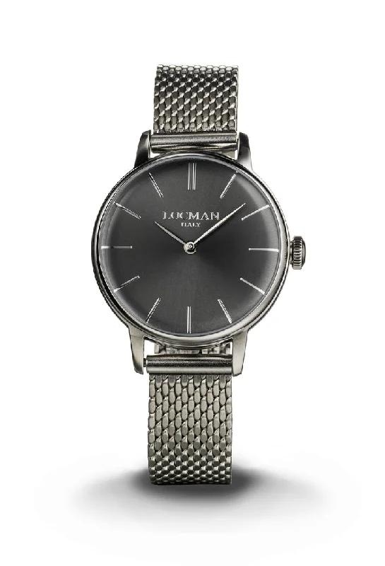 Women's Japanese Made Style Mechanical Watches-Locman 1960 donna nero maglia milano 0253A07A-00GYNKB0