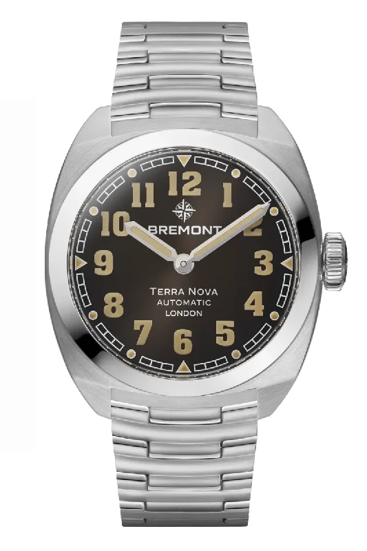 Men's Italian Made Dress Watches-Bremont Terra Nova 38mm TN38-ND-SS-BK-B