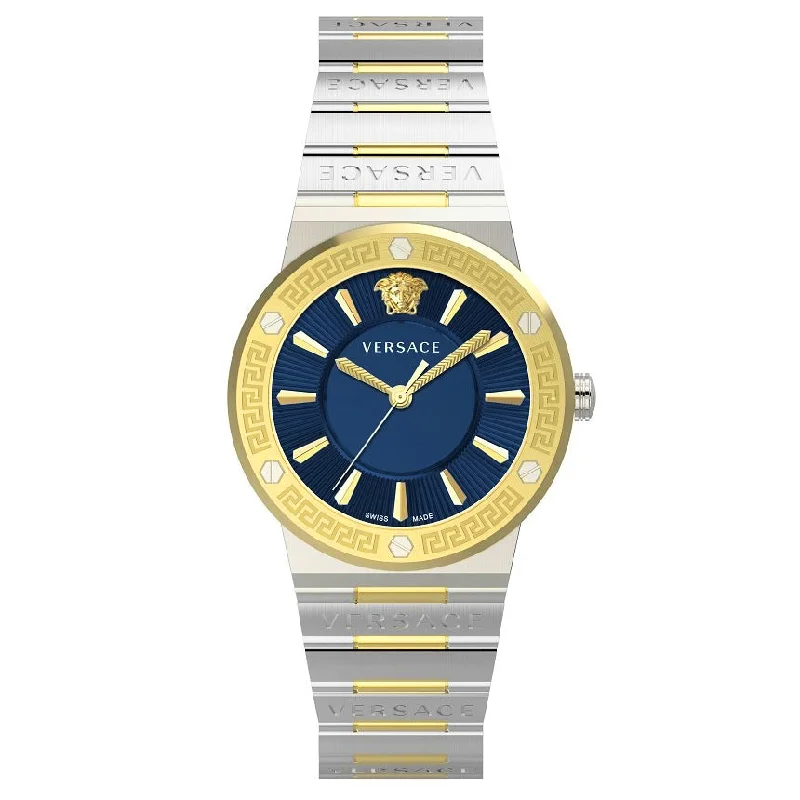 Men's Swiss Watch Outlet-Versace Greca Logo Ladies' Blue Watch VEVH01120