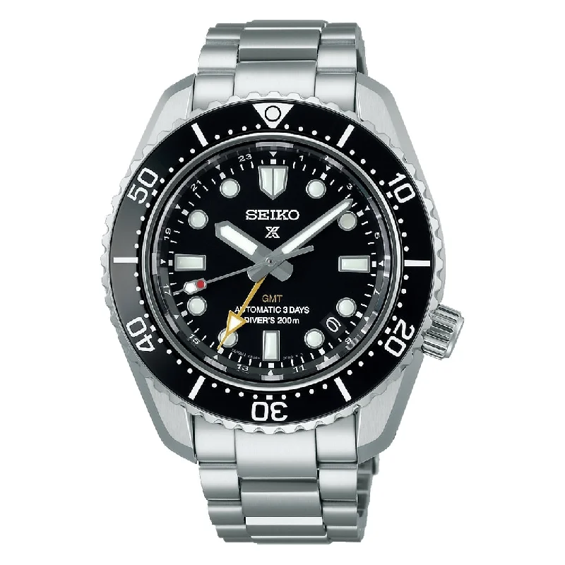 Men's Oval Case Design Sports Watches-Orologio Seiko Prospex GMT SPB383J1 Mini Marinemaster nero