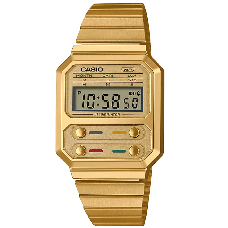 Men's Classic Watch Limited Edition-Casio F100 Classic Unisex Gold Watch A100WEG-9AEF Men's Classic Watch Limited Edition-Casio F100 Classic Unisex Gold Watch A100WEG-9AEF
