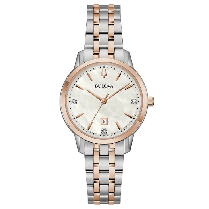 Women's Mechanical Watch Collection-Orologio Bulova 98P213 donna Sutton bicolore con diamanti Women's Mechanical Watch Collection-Orologio Bulova 98P213 donna Sutton bicolore con diamanti
