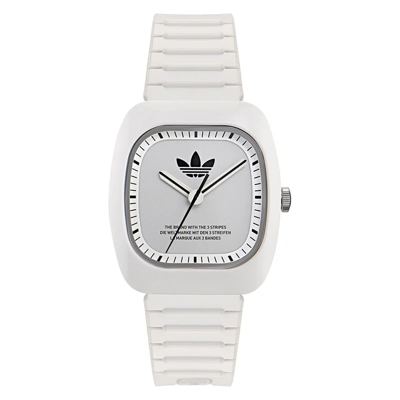 Unisex French Made Style Watches-Adidas Originals Retro Wave Two Unisex White Watch AOSY24030