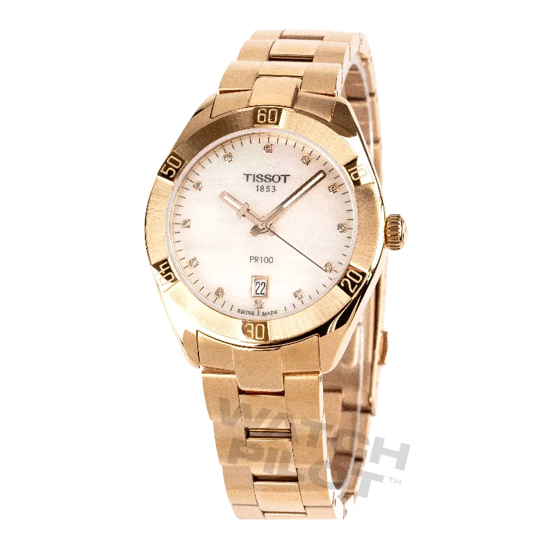 Men's Classic Watch Anniversary Edition-Tissot Ladies Watch PR 100 Classic 36mm  White Rose Gold T1019103311600