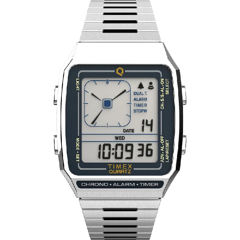 Mens French Made Style Smart Watches-Timex Q LCA TW2U72400 Digital