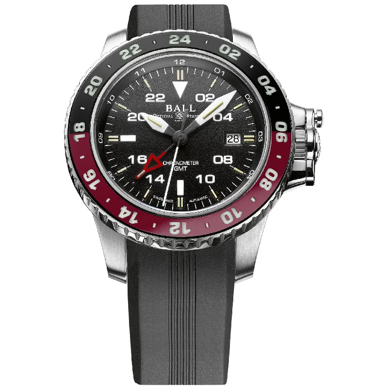 Men's Swiss Summer Edition-Ball Engineer Hydrocarbon AeroGMT II Men's Black Watch DG2018C-P3C-BK