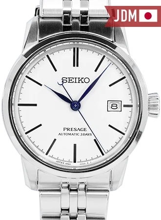 Men's Eco-Drive Style Dress Watches-Presage Craftsmanship Enamel White Ref. SARX105