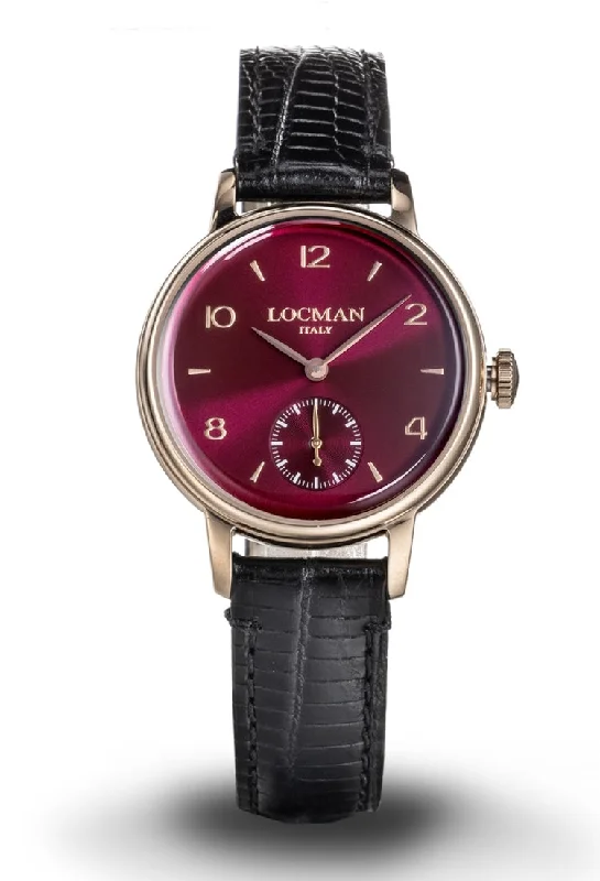 Women's Formal Event Style Mechanical Watches-Locman 1960 donna secondi rosso dorato pelle 0258R29R-RRRDRGPK Women's Formal Event Style Mechanical Watches-Locman 1960 donna secondi rosso dorato pelle 0258R29R-RRRDRGPK