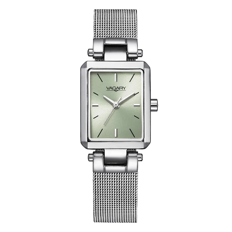 Women's Asian Made Design Mechanical Watches-Orologio Vagary Flair da donna verde sunray in acciaio IK7-911-41 Women's Asian Made Design Mechanical Watches-Orologio Vagary Flair da donna verde sunray in acciaio IK7-911-41