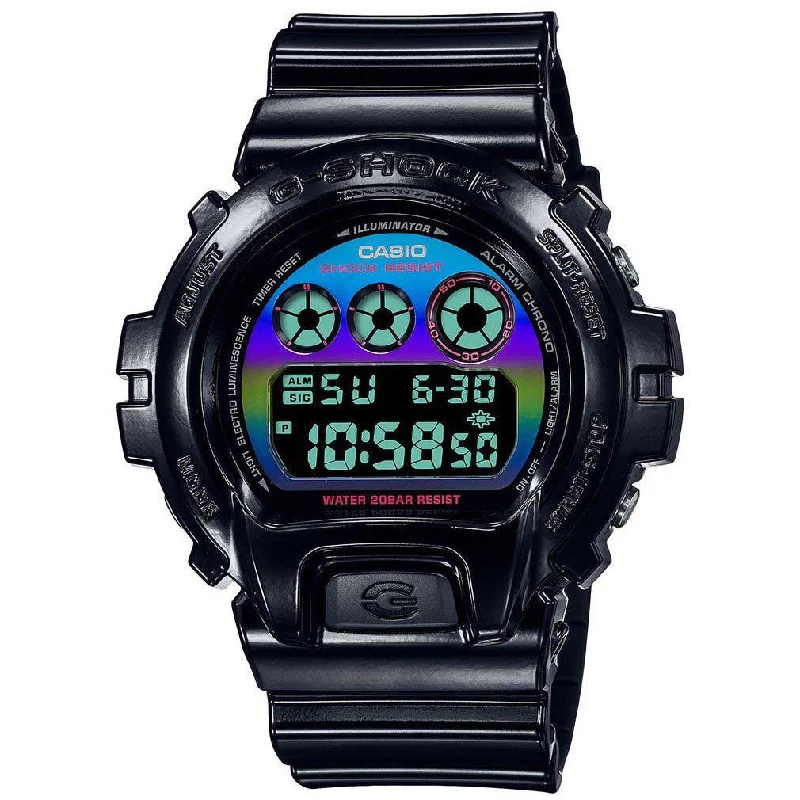 Unisex Stylish Design Watches-Casio G-Shock Men's Black Watch DW-6900RGB-1ER