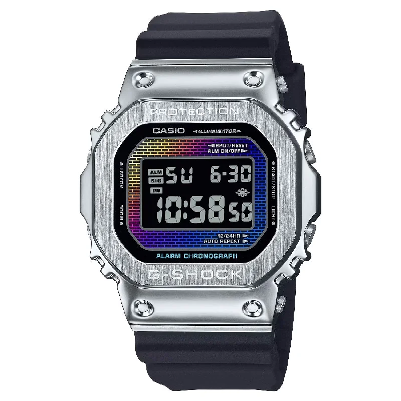 Men's Personalized Design Sports Watches-Orologio G-Shock GM-5600RW-1ER acciaio mattoni iridescenti