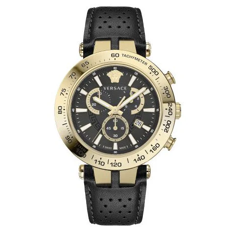 Men's Swiss Summer Edition-Versace Men's Watch Bold Chrono 46mm Black Gold VEJB00422