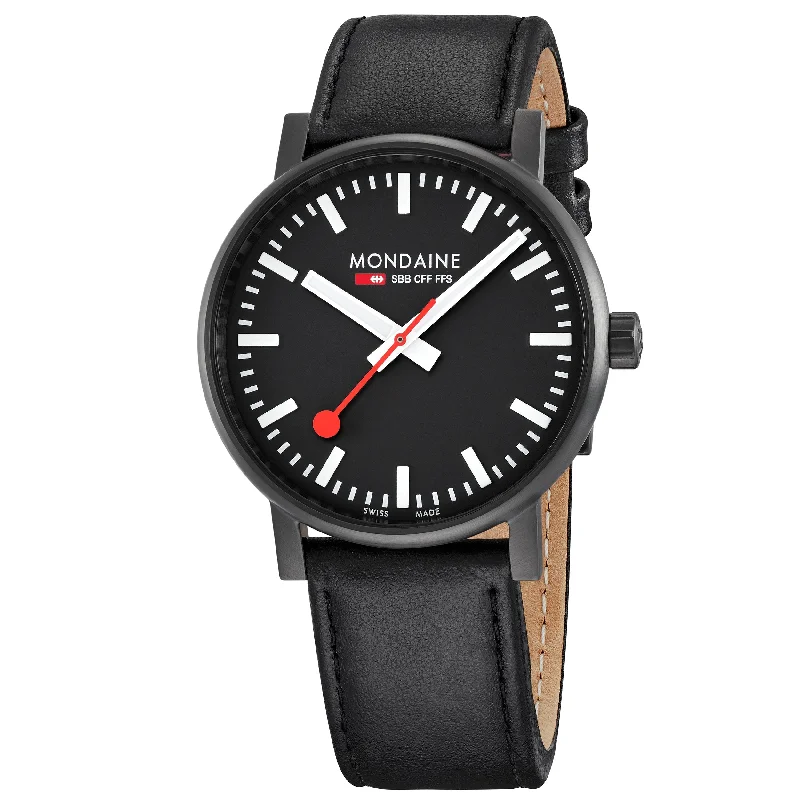 Unisex Romantic Dinner Design Watches-Mondaine Evo2 Unisex Black Watch MSE.40121.LB Unisex Romantic Dinner Design Watches-Mondaine Evo2 Unisex Black Watch MSE.40121.LB