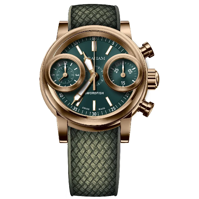 Men's GMT Watches with Rubber Strap -Graham Green Swordfish Chronograph Watch 2SXAK.G01A Men's GMT Watches with Rubber Strap -Graham Green Swordfish Chronograph Watch 2SXAK.G01A