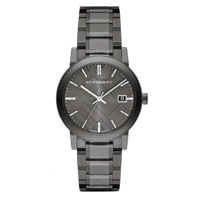 Unisex French Made Watches-Burberry BU9007 The City Gunmetal 38mm Watch