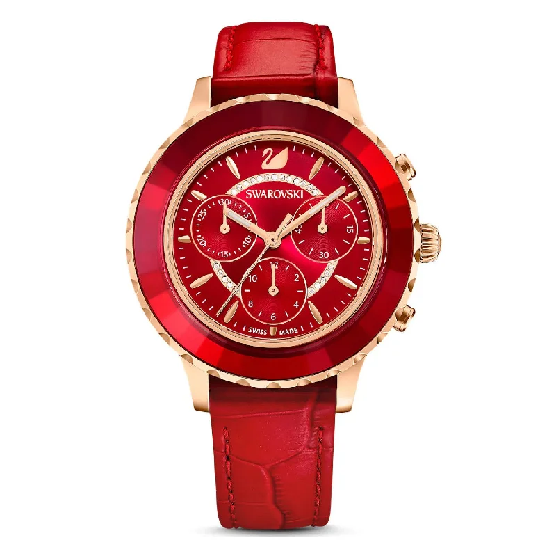 Men's Swiss Everyday Wear Edition-Swarovski Octea Lux Chrono Ladies Red Watch 5646975