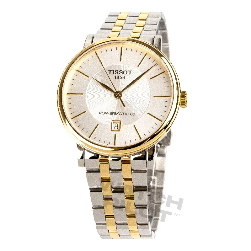 Men's Swiss Night Out Edition-Tissot Men's Watch Carson Auto Powermatic 80 Premium 40mm Silver Gold T1224072203100 Men's Swiss Night Out Edition-Tissot Men's Watch Carson Auto Powermatic 80 Premium 40mm Silver Gold T1224072203100