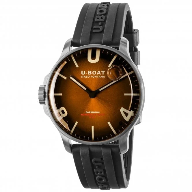 Men's Kinetic Design Dress Watches-U-Boat 8703/B Men's Elegant Brown Darkmoon Watch