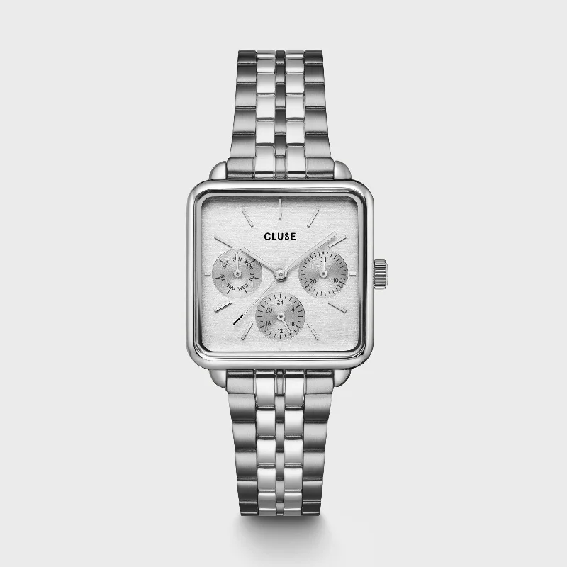 Women's Hand-Wound Style Mechanical Watches-La Tétragone Multifunction Watch Steel, Full Silver Colour Women's Hand-Wound Style Mechanical Watches-La Tétragone Multifunction Watch Steel, Full Silver Colour